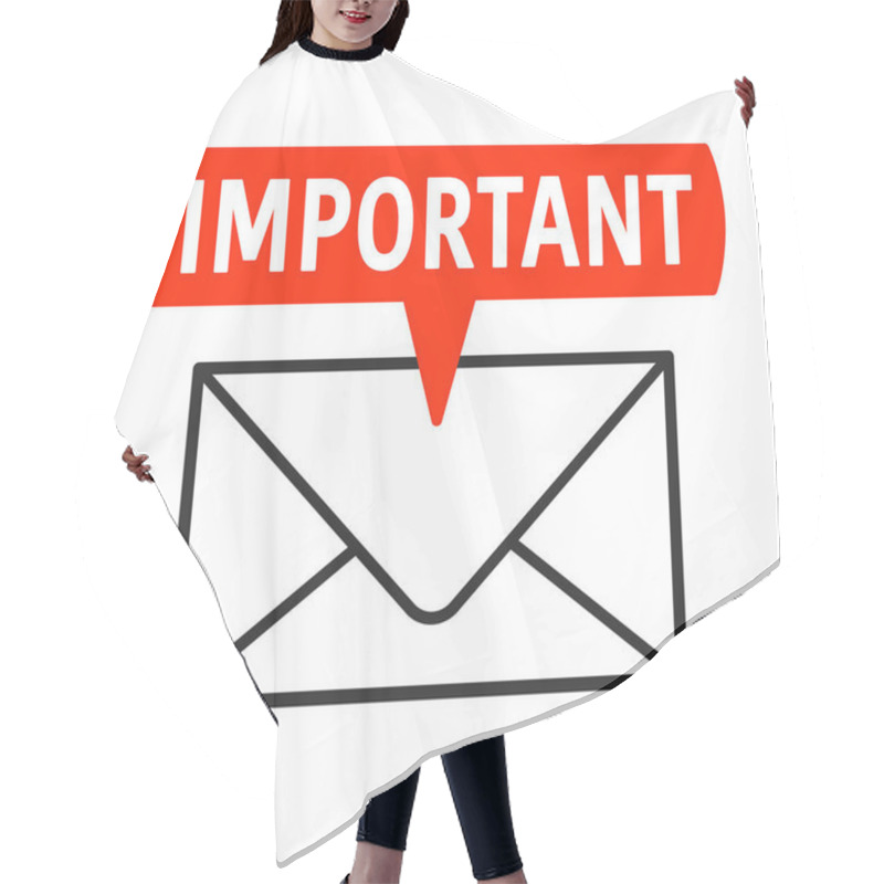 Personality  Important Mail Icon With Label And Envelope Hair Cutting Cape