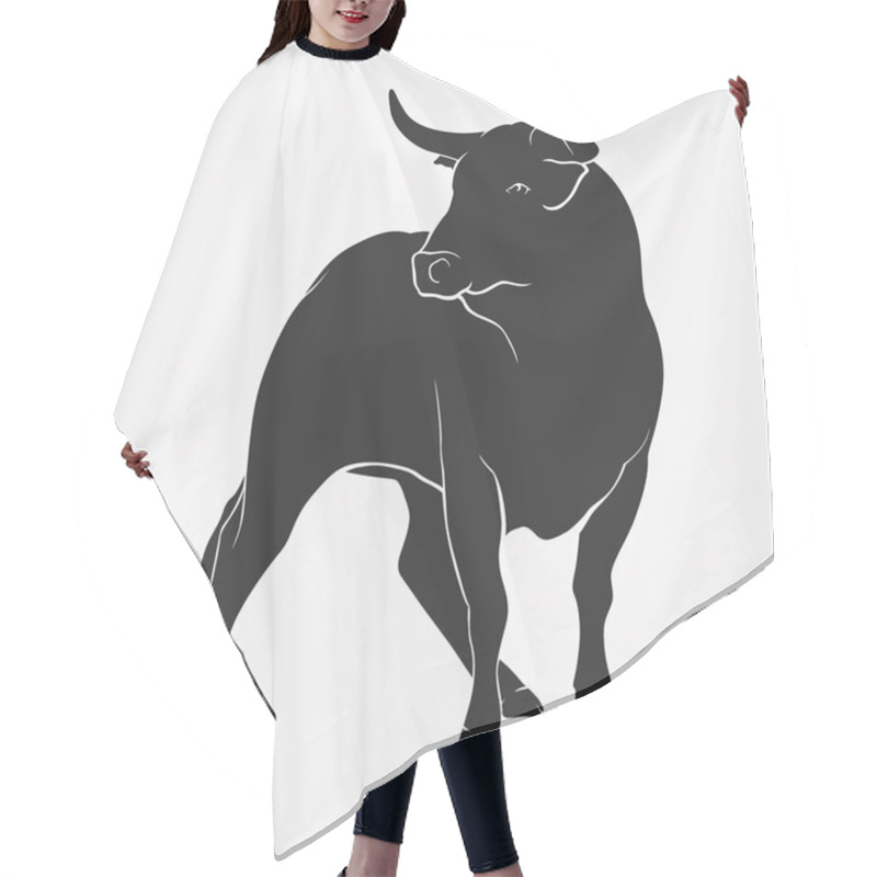 Personality  Bull On A White Background. Vector Stock Illustration Hair Cutting Cape