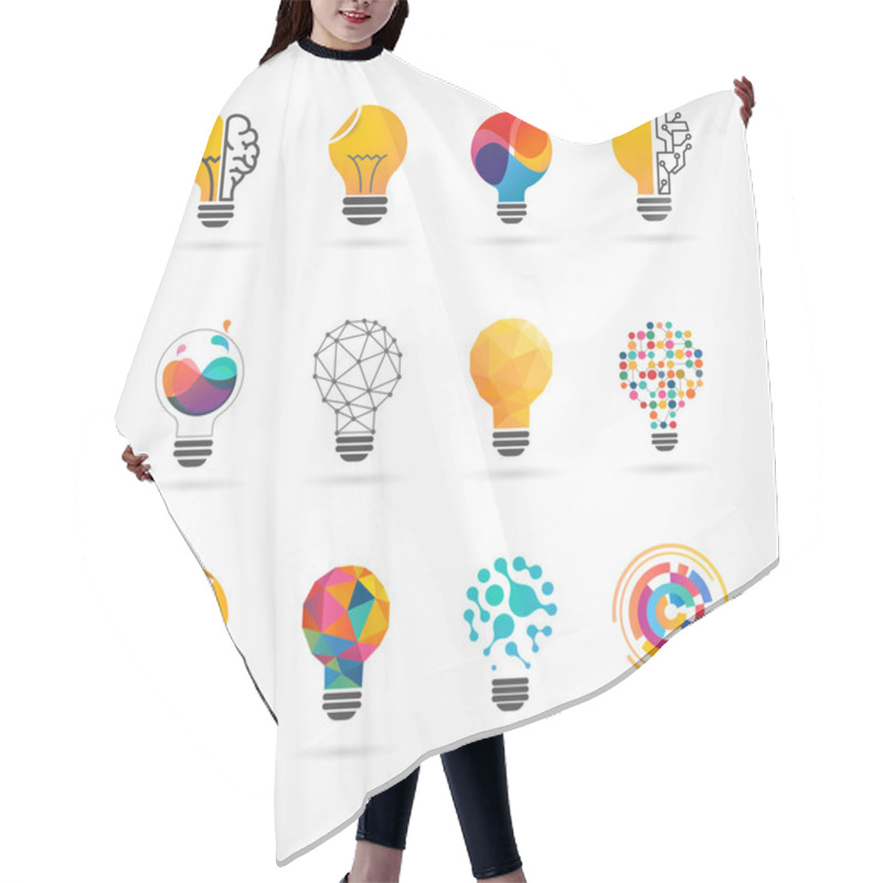 Personality  Light Bulb - Idea, Creative, Technology Icons Hair Cutting Cape