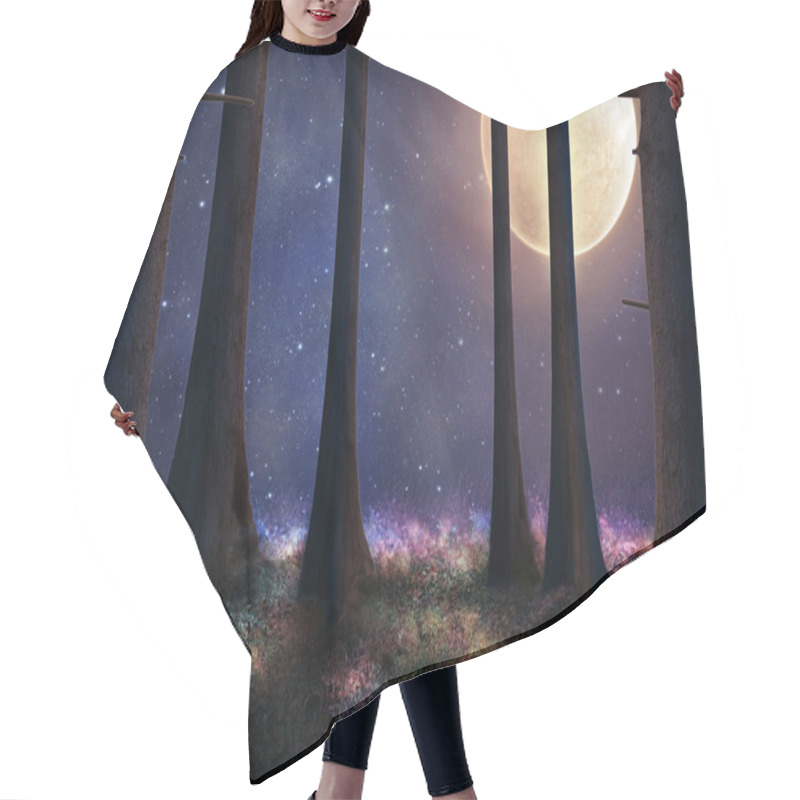 Personality  Fantasy Forest At Night Hair Cutting Cape