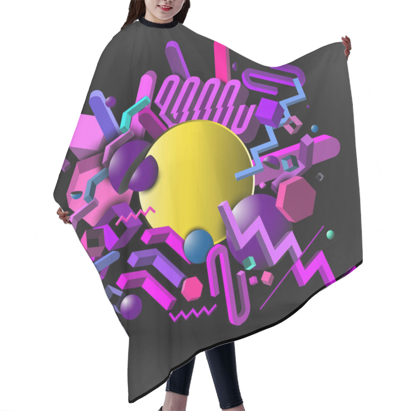 Personality  Abstract Geometric Ultraviolet 3d Background - Vector Eps10 Hair Cutting Cape