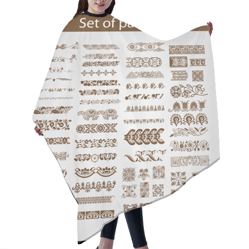 Personality  Set Of Vector Patterns For Design Hair Cutting Cape