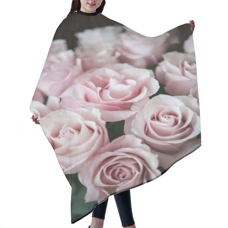 Personality  Arge Buds Of Pink Roses In An Expensive Bouquet Hair Cutting Cape