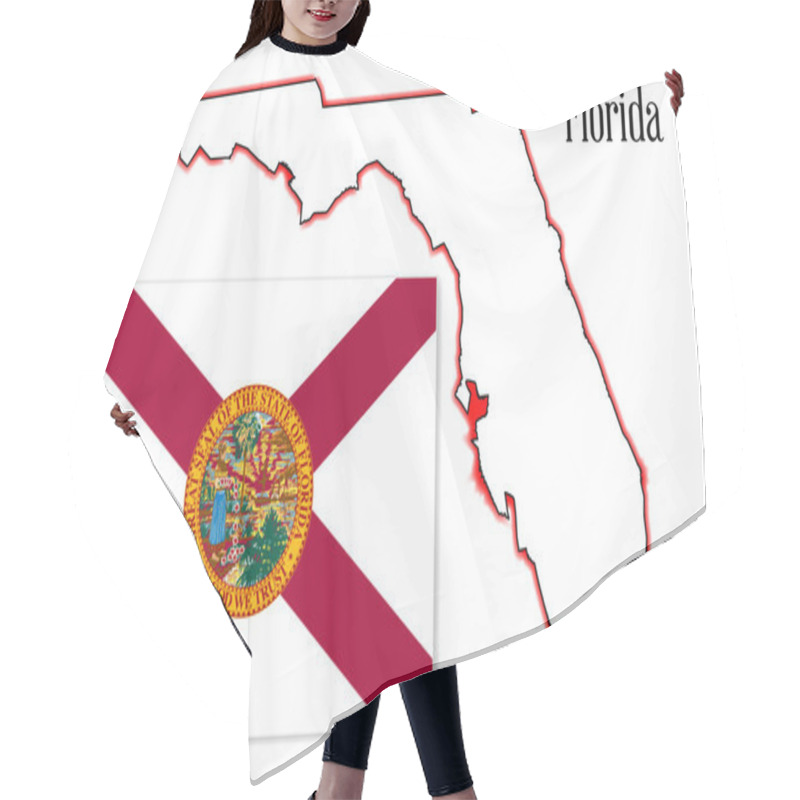 Personality  Florida State Map And Flag Hair Cutting Cape