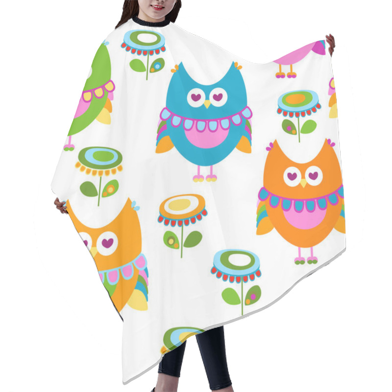 Personality  Owls Pattern Hair Cutting Cape