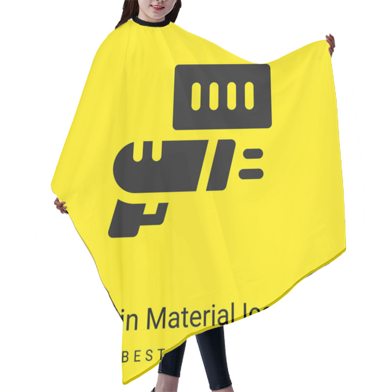 Personality  Barcode Minimal Bright Yellow Material Icon Hair Cutting Cape