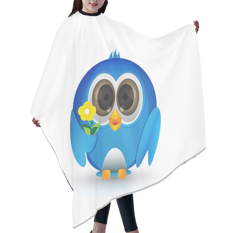 Personality  Blue Bird Bring Flowers Hair Cutting Cape