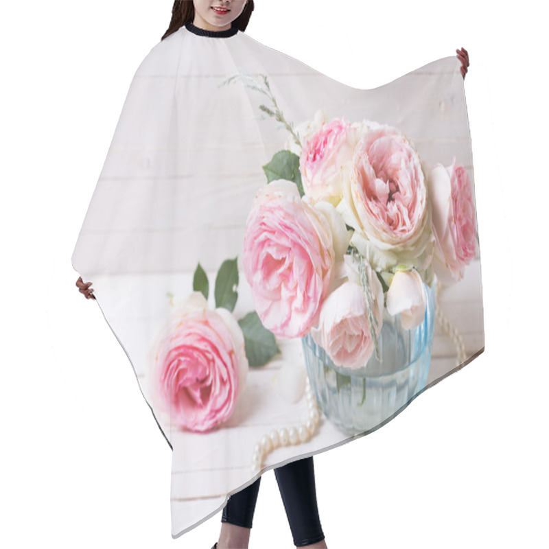 Personality  Pink Roses In Vase Hair Cutting Cape