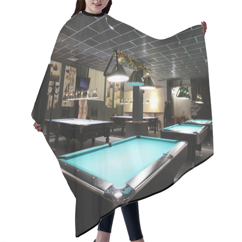 Personality  Interior Of Beautiful And Modern Billiard Hair Cutting Cape