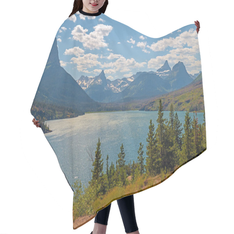 Personality  Panoramic View Of Alpine Mountains In The Late Afternoon In Glacier National Park In Montana Hair Cutting Cape