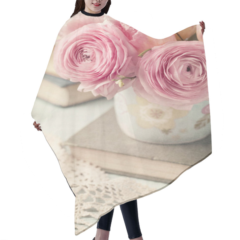 Personality  Pink Flowers Hair Cutting Cape