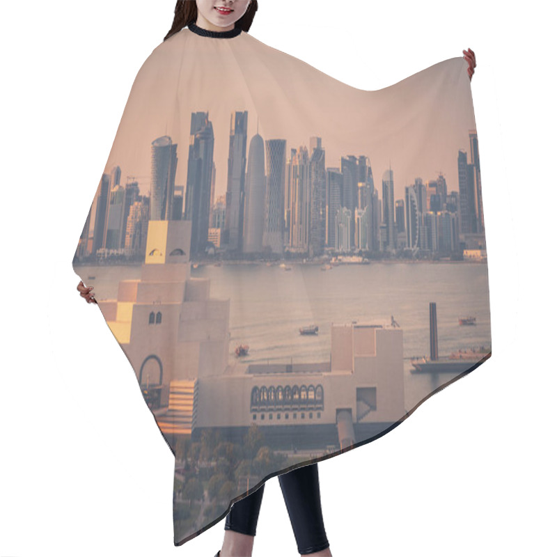 Personality  Panorama Of Doha At Sunset Hair Cutting Cape