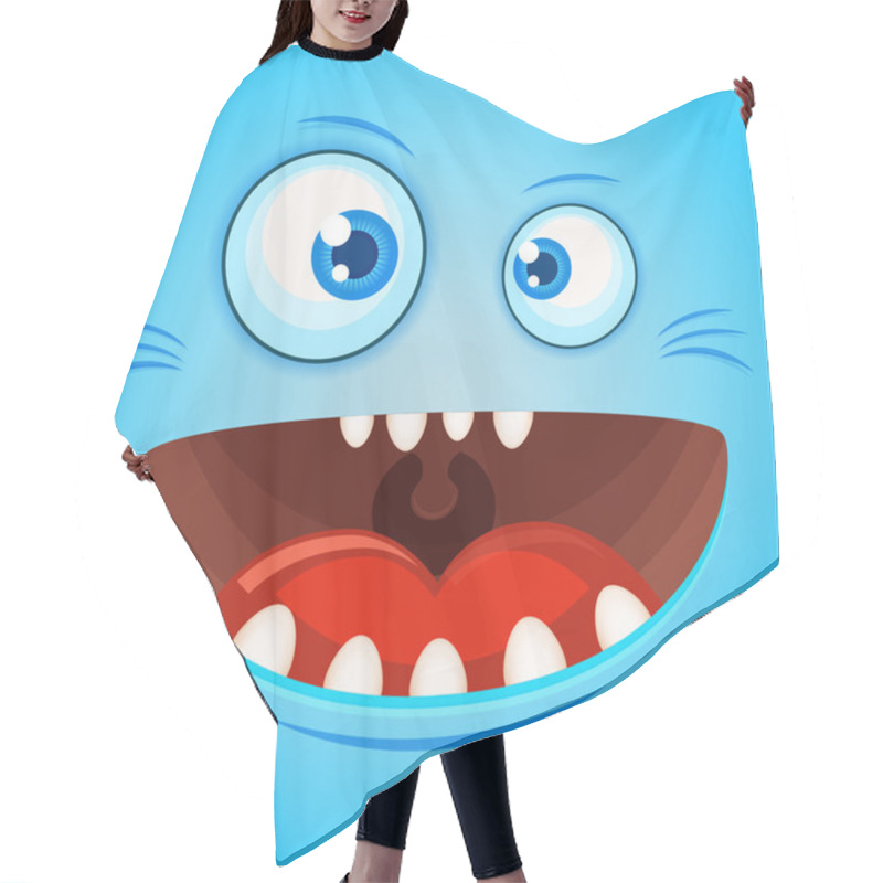 Personality  Funny Monster Face For Print. Hair Cutting Cape