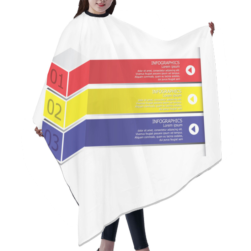 Personality  Modern Cube Infographic Design Template Hair Cutting Cape