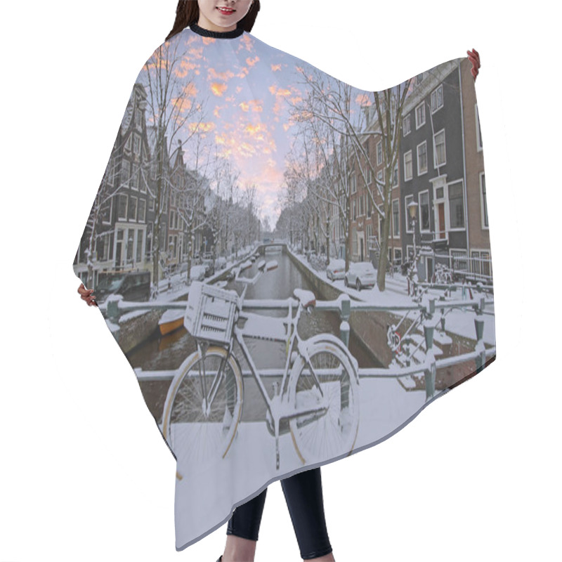 Personality  Snowy Amsterdam In The Netherlands In Winter Hair Cutting Cape