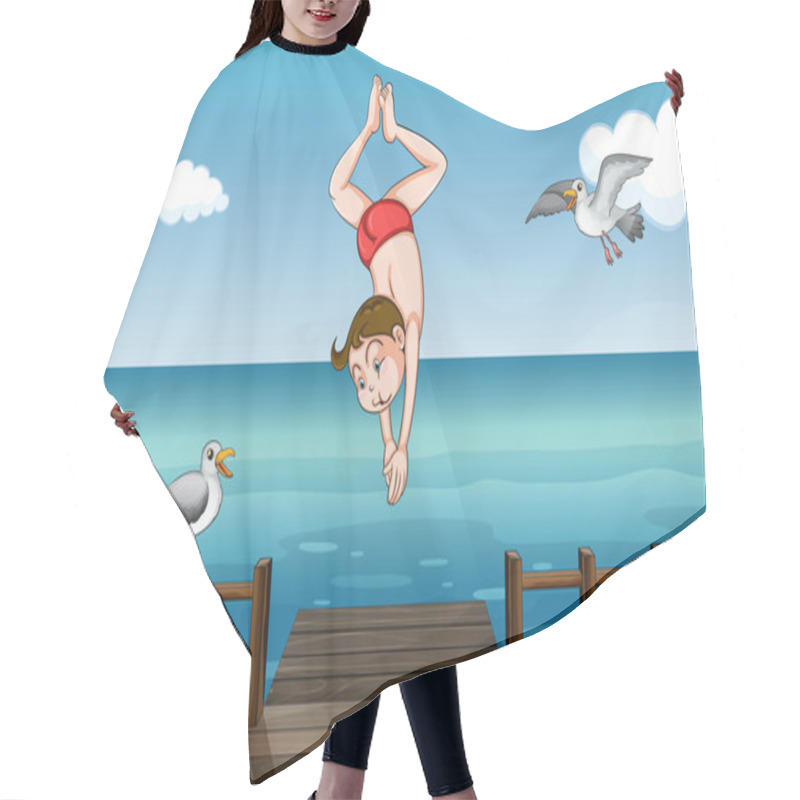 Personality  A Jumping Boy Hair Cutting Cape