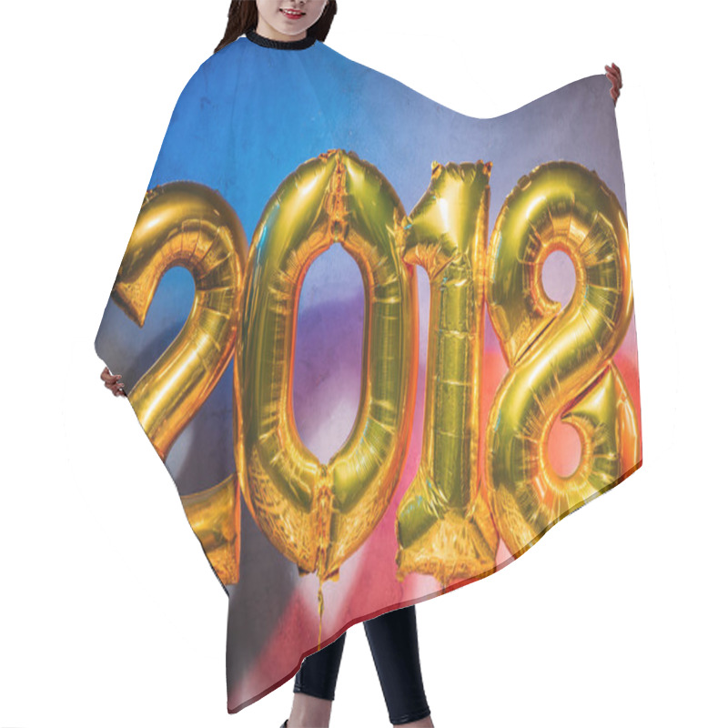 Personality  Golden 2018 Sign Balloons Hair Cutting Cape