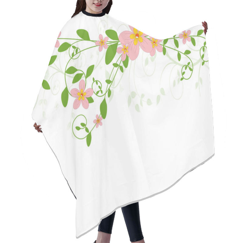 Personality  Vector Background With Flowers Hair Cutting Cape