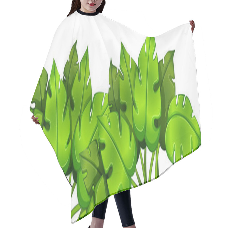 Personality  Green Leafy Plant Hair Cutting Cape