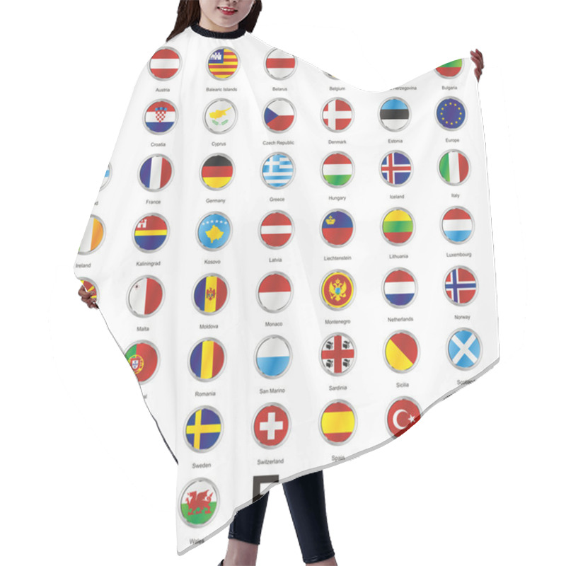 Personality  Isolated European Flags Hair Cutting Cape