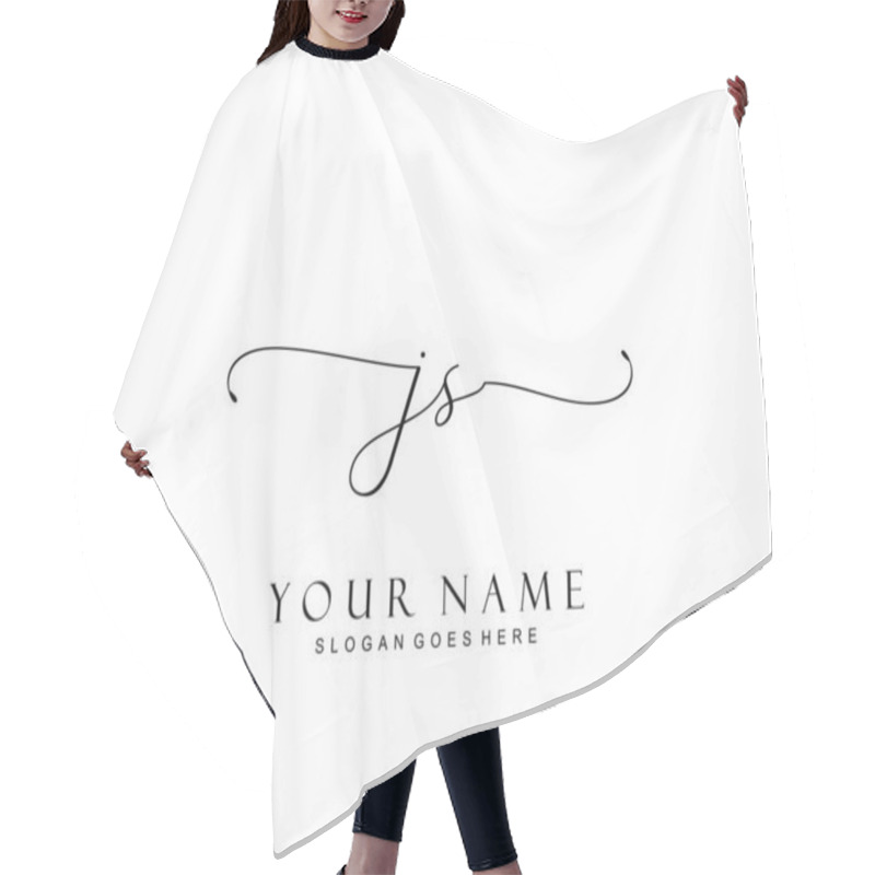 Personality  Initial JS Beauty Monogram And Elegant Logo Design, Handwriting Logo Of Initial Signature, Wedding, Fashion, Floral And Botanical With Creative Template. Hair Cutting Cape