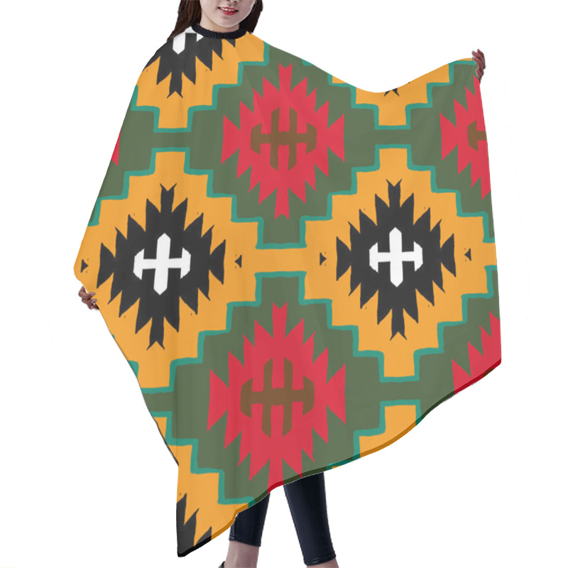 Personality  Vector Navajo Tribal Ornament Hair Cutting Cape