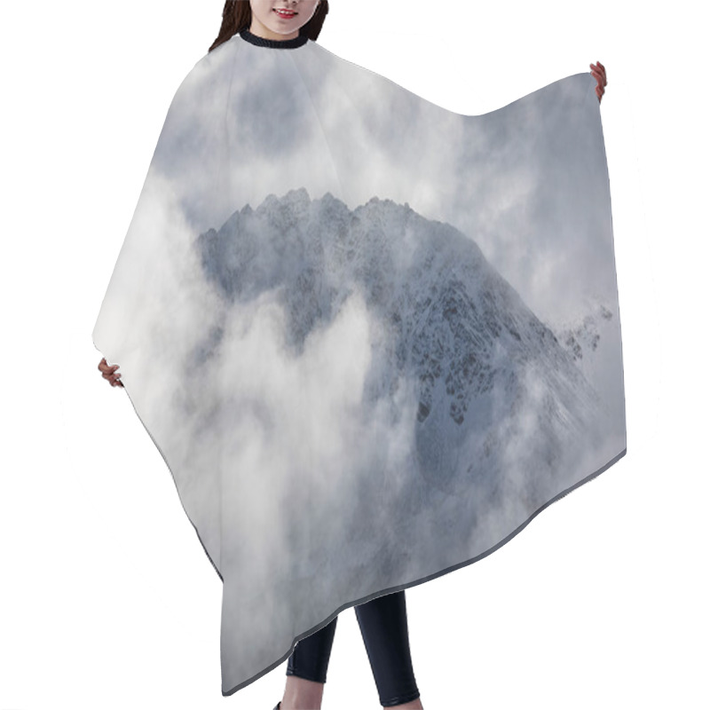 Personality  Mountain Peak Emerge Through The Misty Clouds At Swiss Alps Near Davos, Switzerland Hair Cutting Cape