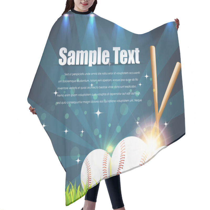 Personality  Baseball Theme Shiny Sky Vector Design Hair Cutting Cape