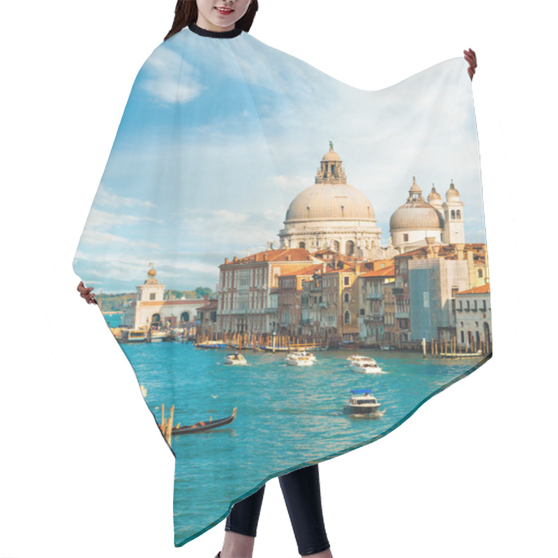 Personality  Gorgeous View Of The Grand Canal And Basilica Santa Maria Della Salute During Sunset With Interesting Clouds, Venice, Italy Hair Cutting Cape