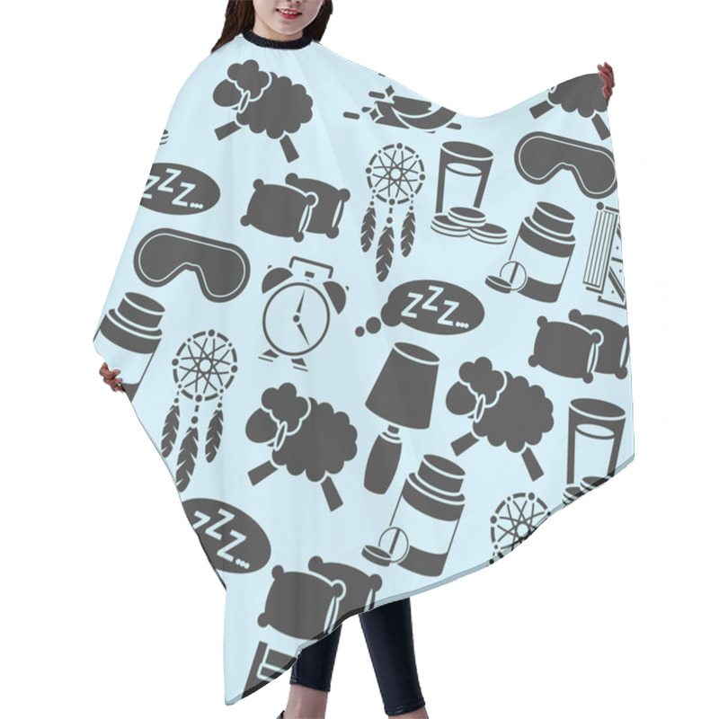 Personality  Hand Drawn Sleep Time Pattern Hair Cutting Cape