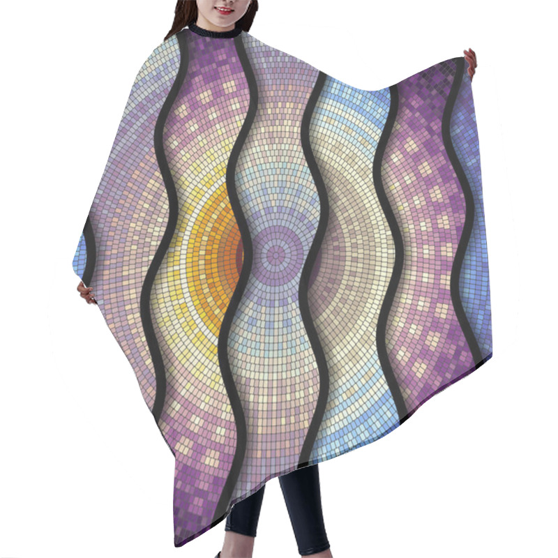 Personality  Relief Waves Of Ornamental Mosaic Tile Patterns Hair Cutting Cape