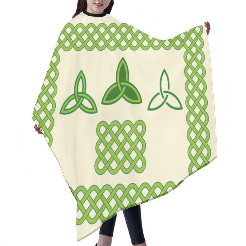 Personality  Green Celtic Style Frame And Elements Hair Cutting Cape