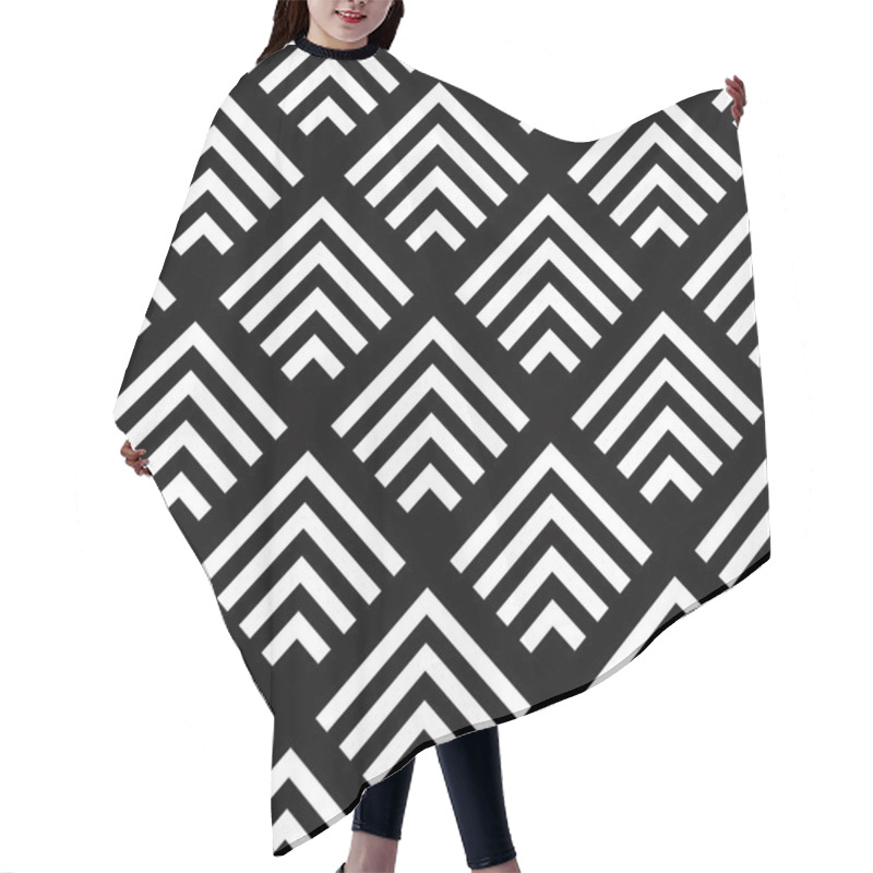 Personality  Seamless Geometric Vector Background, Simple Black And White Str Hair Cutting Cape