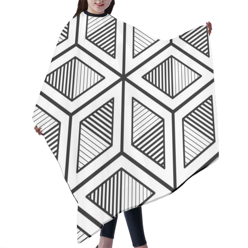 Personality  Endless Monochrome Symmetric Pattern Hair Cutting Cape