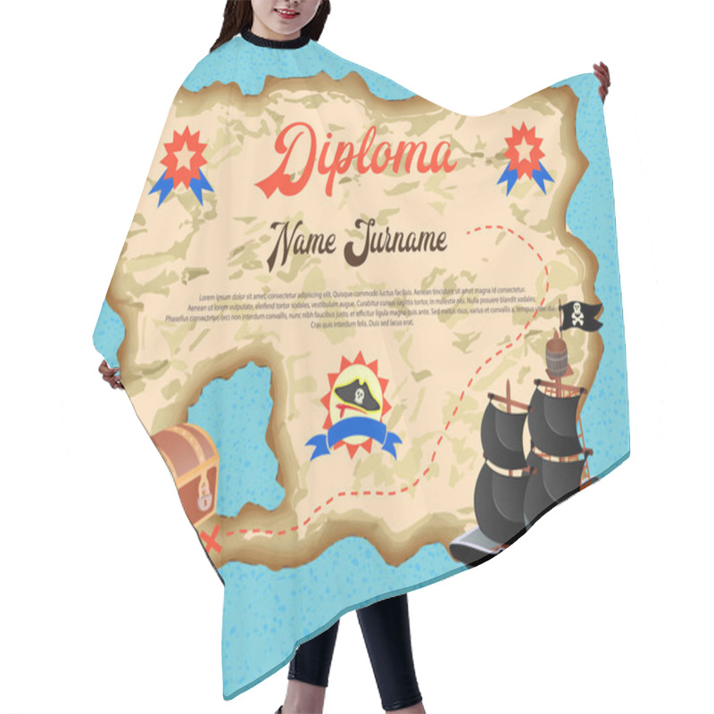 Personality  Diploma Of The Winner In The Quest Search Of Pirate Treasure Hair Cutting Cape