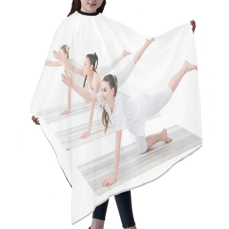 Personality  Women Practicing Yoga Hair Cutting Cape