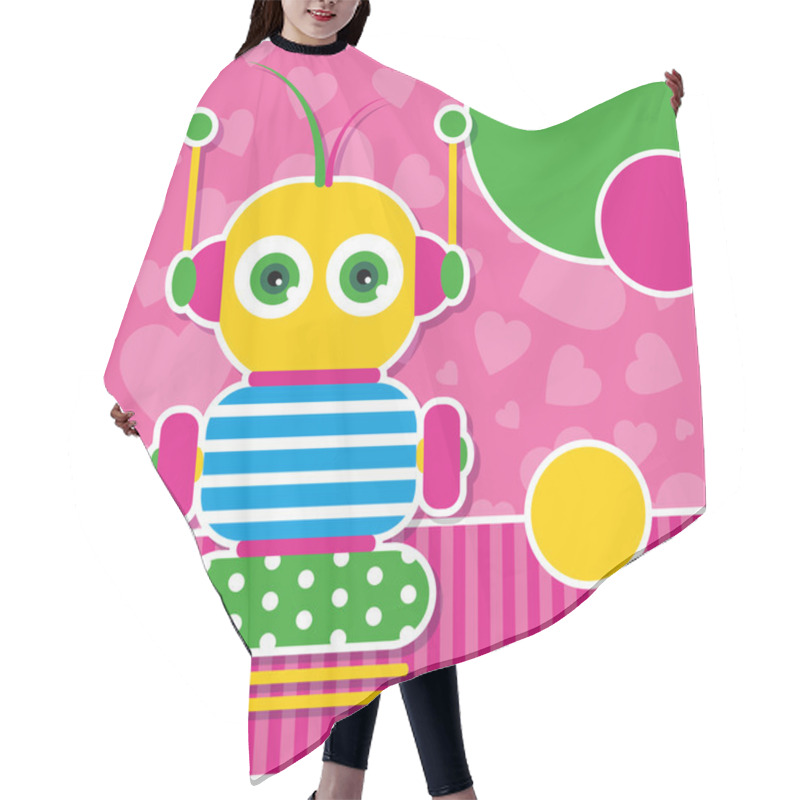 Personality  Cute Robot Greeting Card Hair Cutting Cape