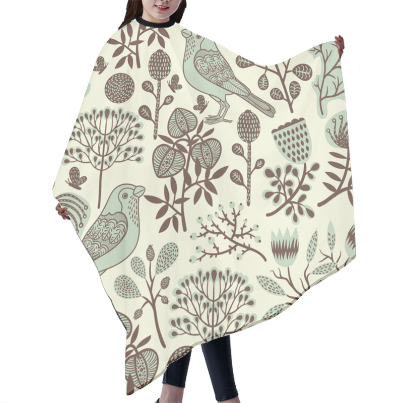 Personality  Seamless Floral Pattern Hair Cutting Cape