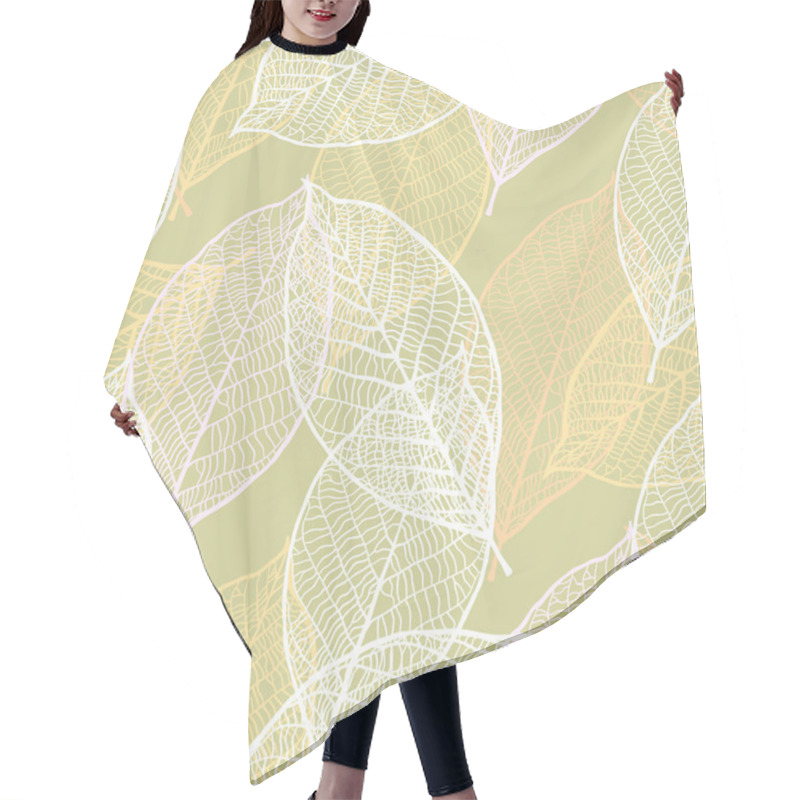 Personality  Seamless Ornamental Pattern With Leaves Hair Cutting Cape