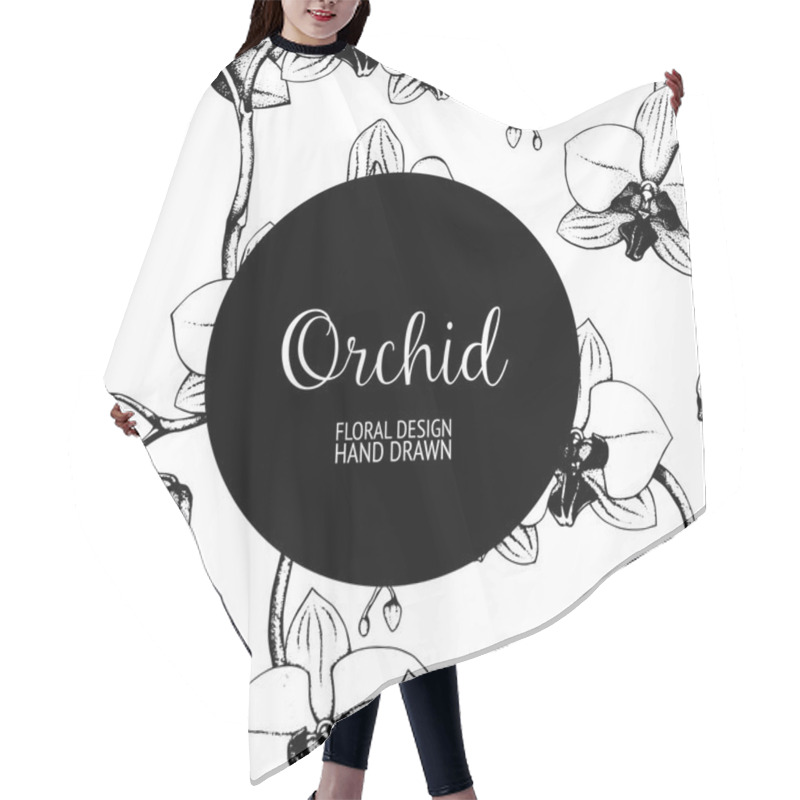 Personality  Pattern With Orchid Flowers Hair Cutting Cape