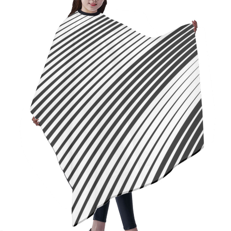 Personality  Black Vector Random Curved Oblique Triangles. Diagonal Shapes. Hair Cutting Cape