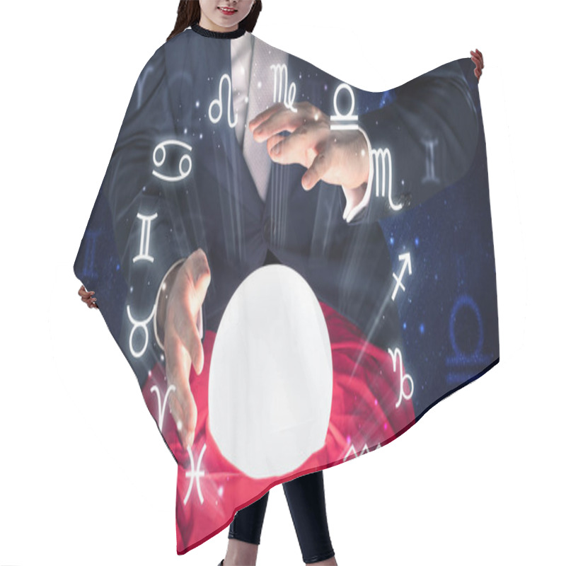 Personality  Astronaut Looking For Inspiration In His Crystal Magic Ball Hair Cutting Cape