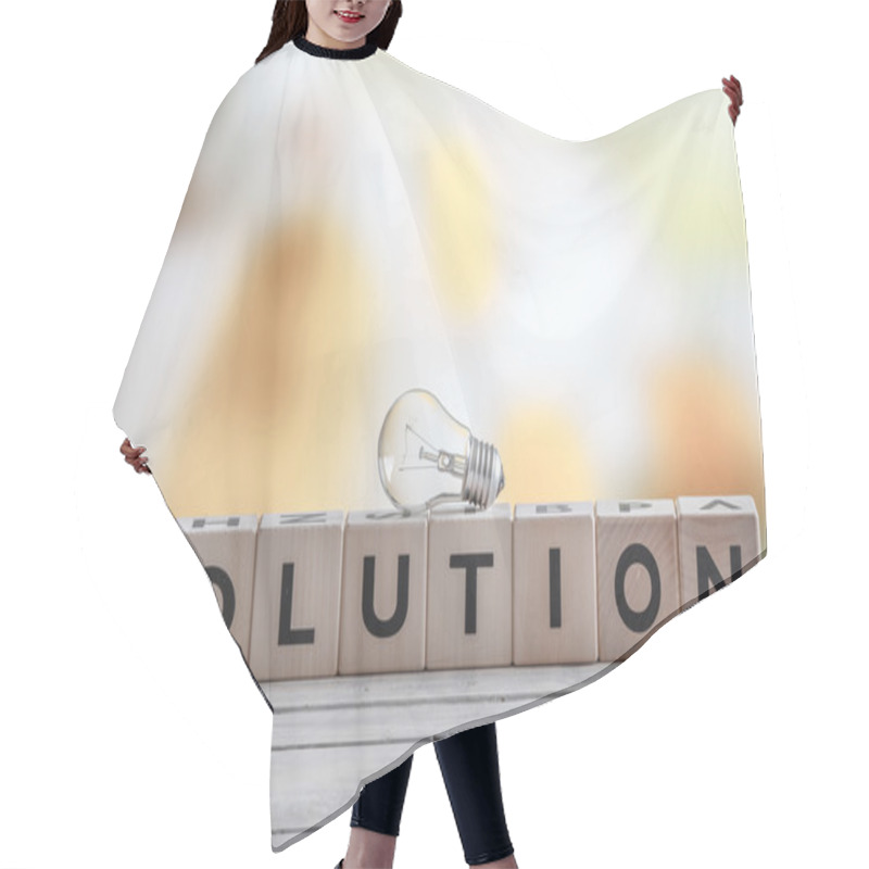 Personality  Bulb On A Solution Sign Hair Cutting Cape