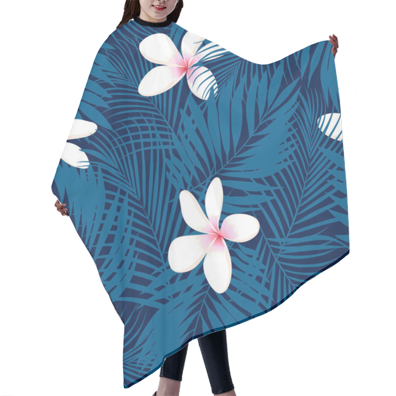 Personality  Tropical Plumeria Floral Seamless Pattern Hair Cutting Cape