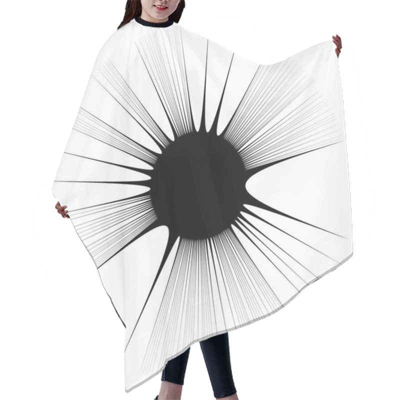 Personality  Geometric Element With Radial Lines Hair Cutting Cape