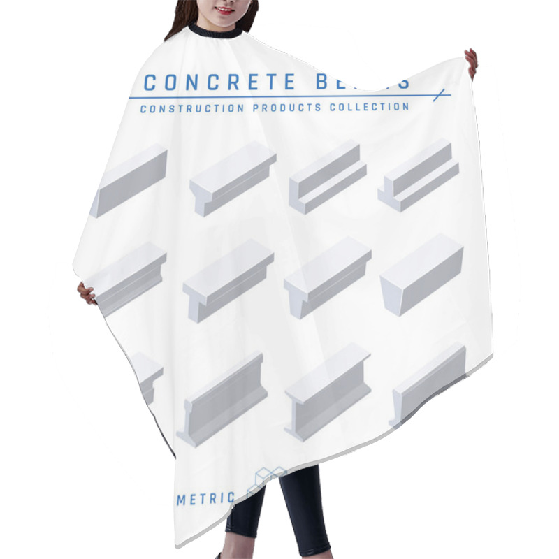 Personality  Concrete Beams In Isometric View, Vector Icon Hair Cutting Cape