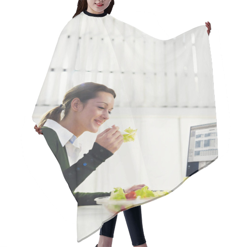 Personality  Businesswoman On The Phone Hair Cutting Cape