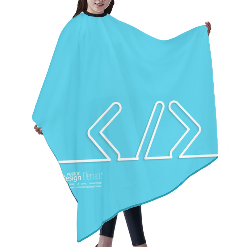 Personality  Progrmming Code Vector. Hair Cutting Cape