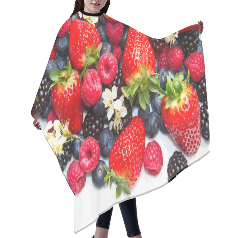 Personality  Berries On White Background Hair Cutting Cape