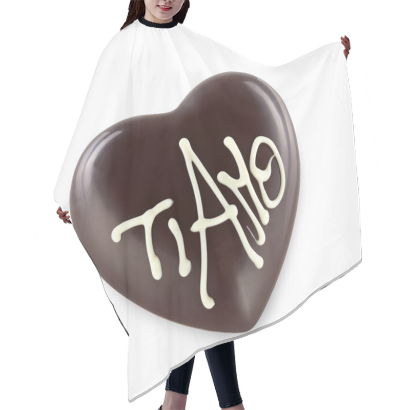 Personality  Chocolate Heart With TI AMO Hair Cutting Cape